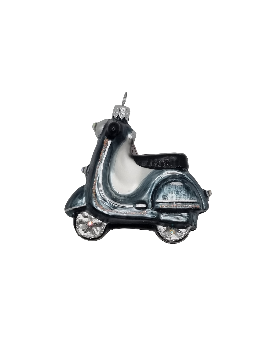European Glass Christmas ornament of a Vespa (U)