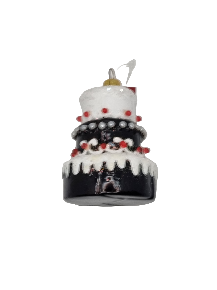 European Glass Christmas ornament of a Cake three-tiered (P)