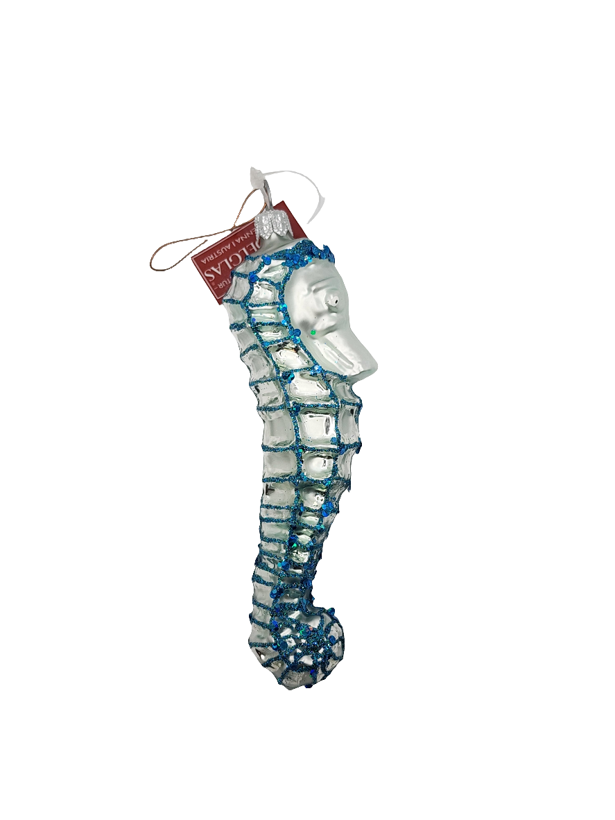European Glass Christmas ornament of a Seahorse (Q)