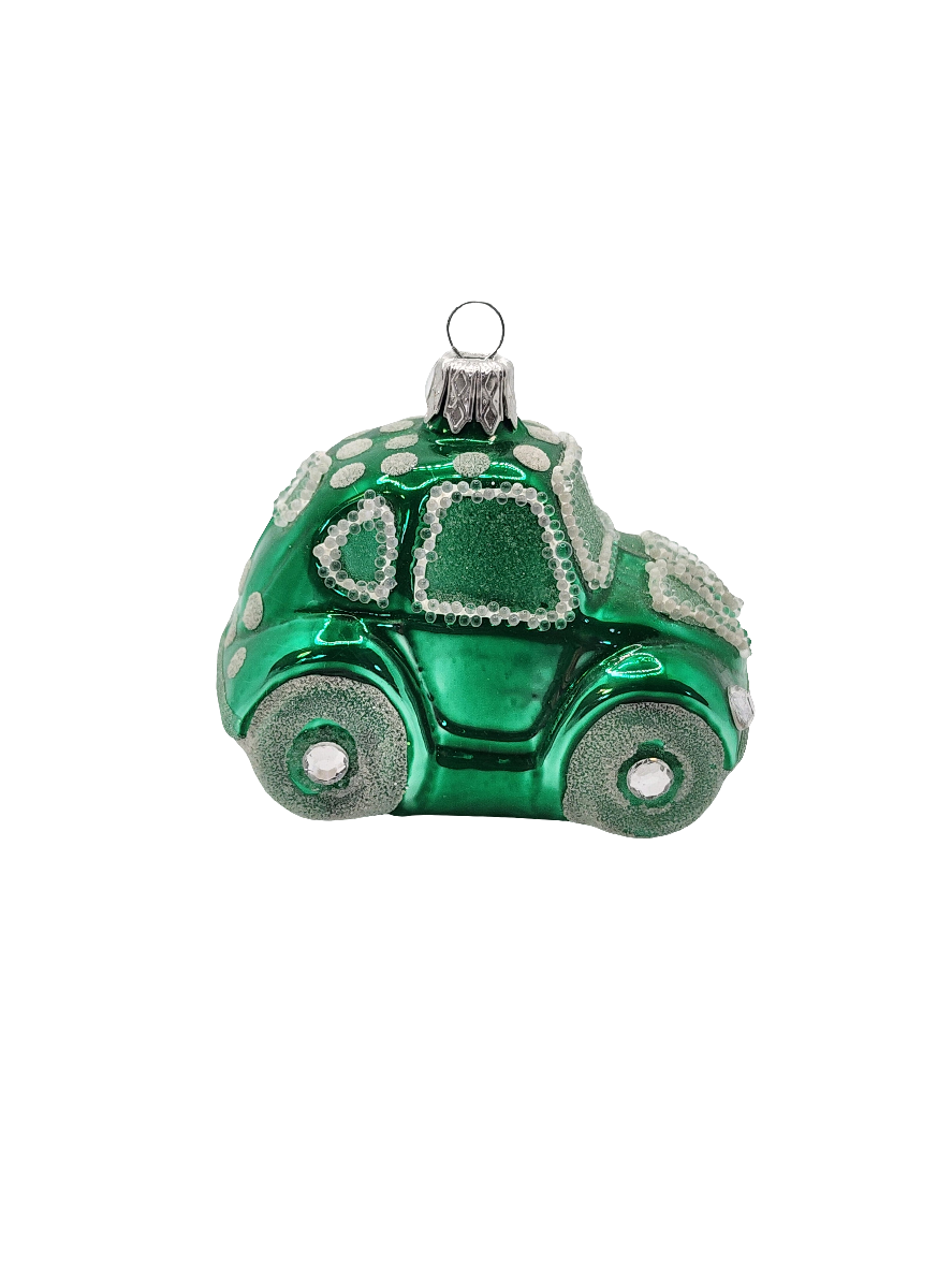 European Glass Christmas ornament of a Car | Rounded Spotty (G)