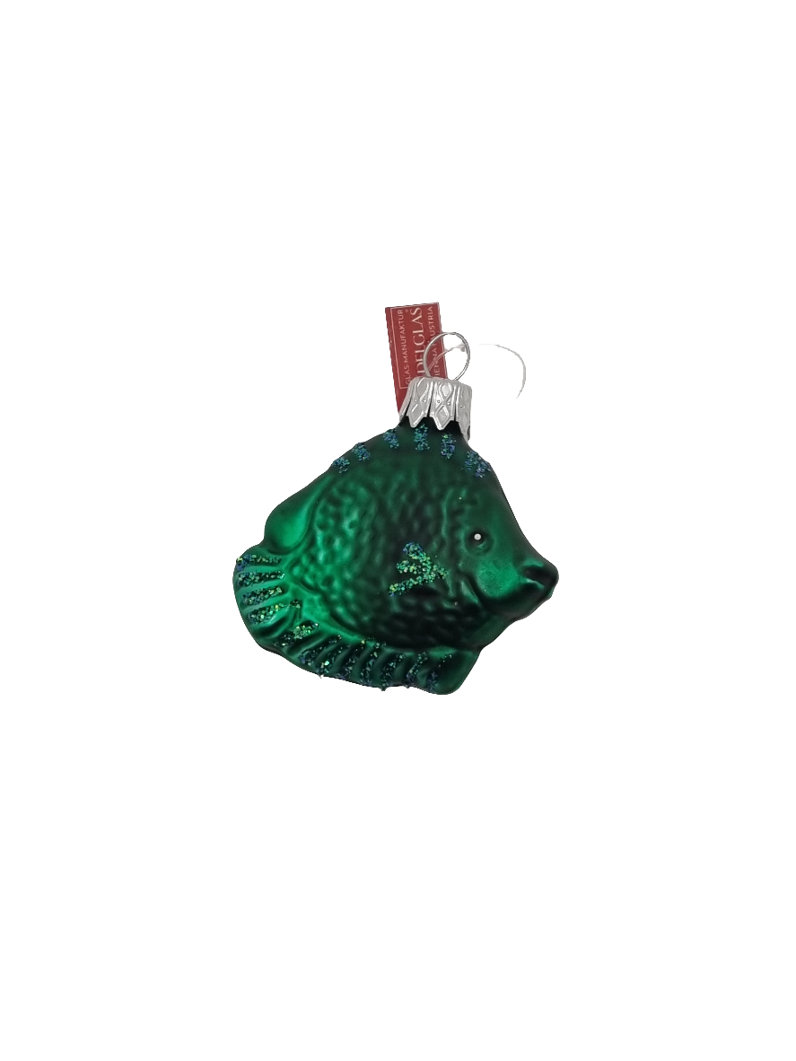 European Glass Christmas ornament of a Fish | Small Round Colourful (C)