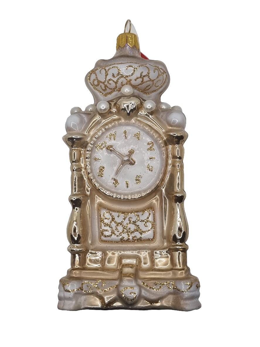 European Glass Christmas ornament of a Grandfather Clock (X)