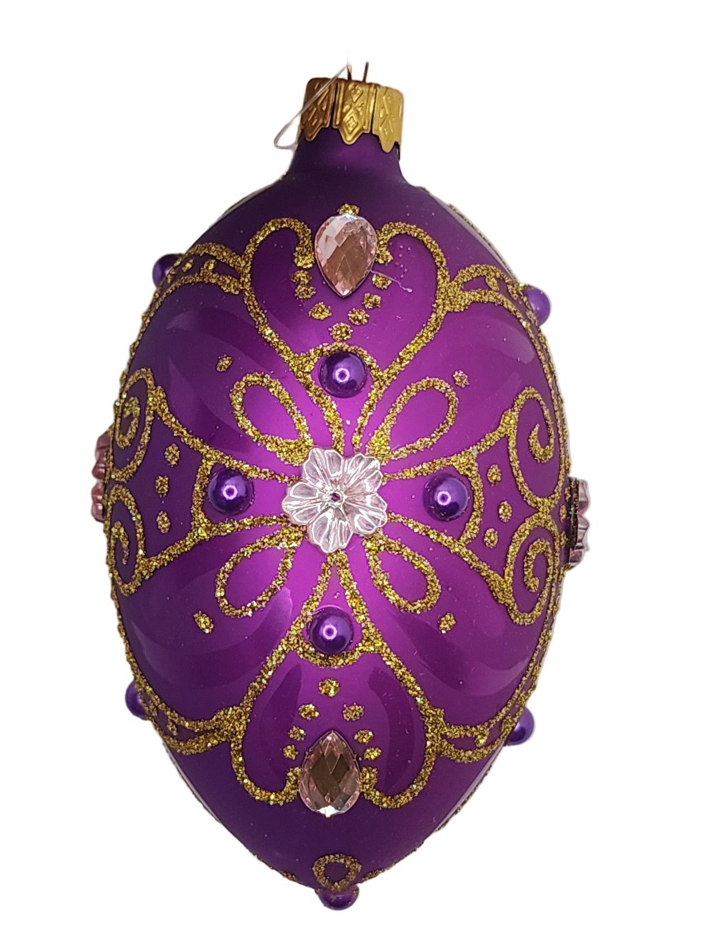 Glass Eggs | Purple Faberge Style Easter Eggs (R)