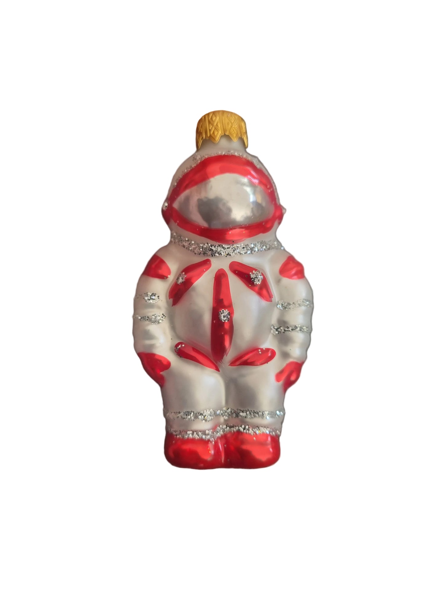 Decorative astronaut with red and silver design