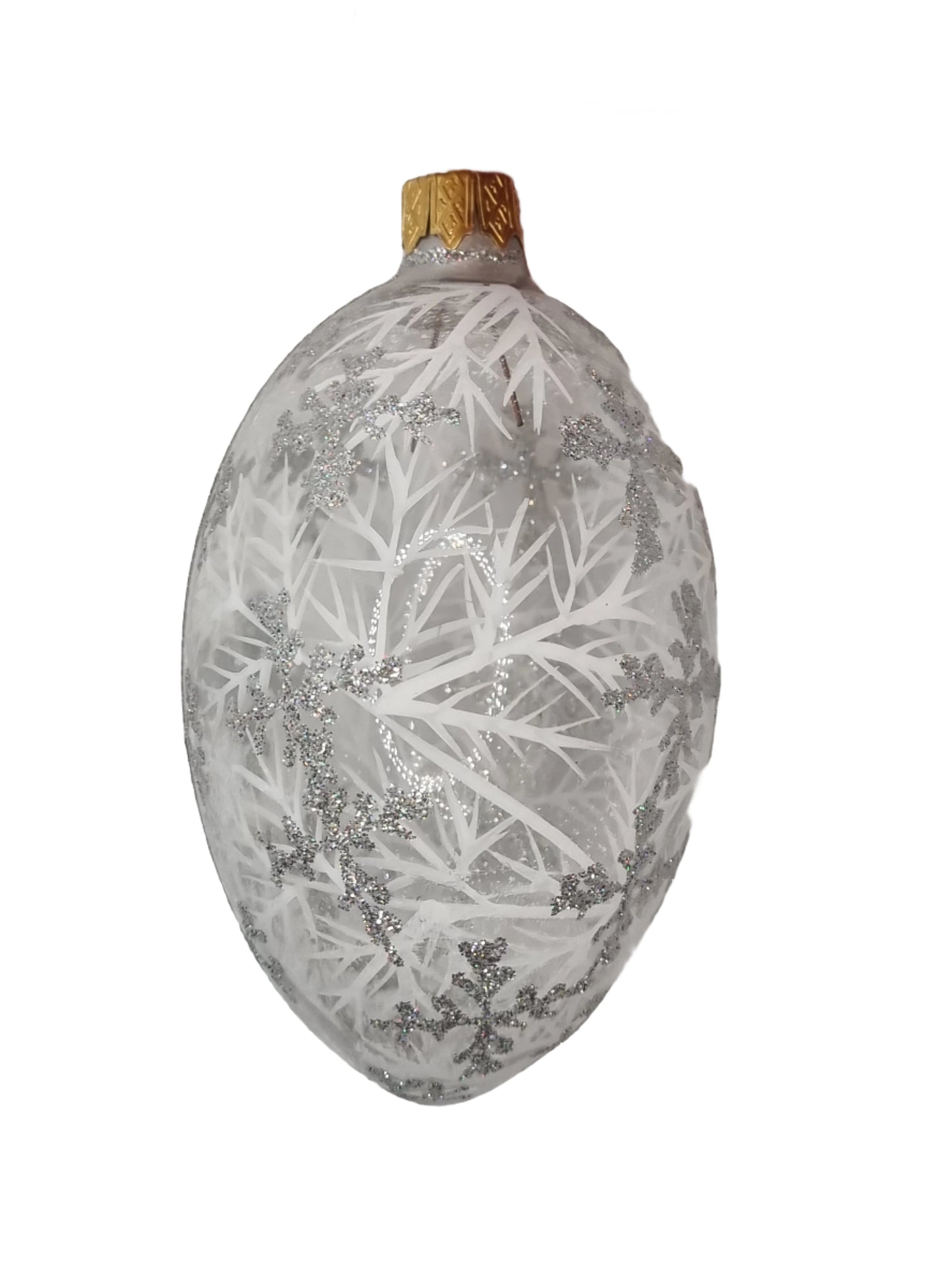 European Glass Christmas ornament of a Glass Eggs | Clear Faberge Style Easter Eggs (R)