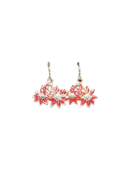 Poinsettia Flowers Cluster | Earrings