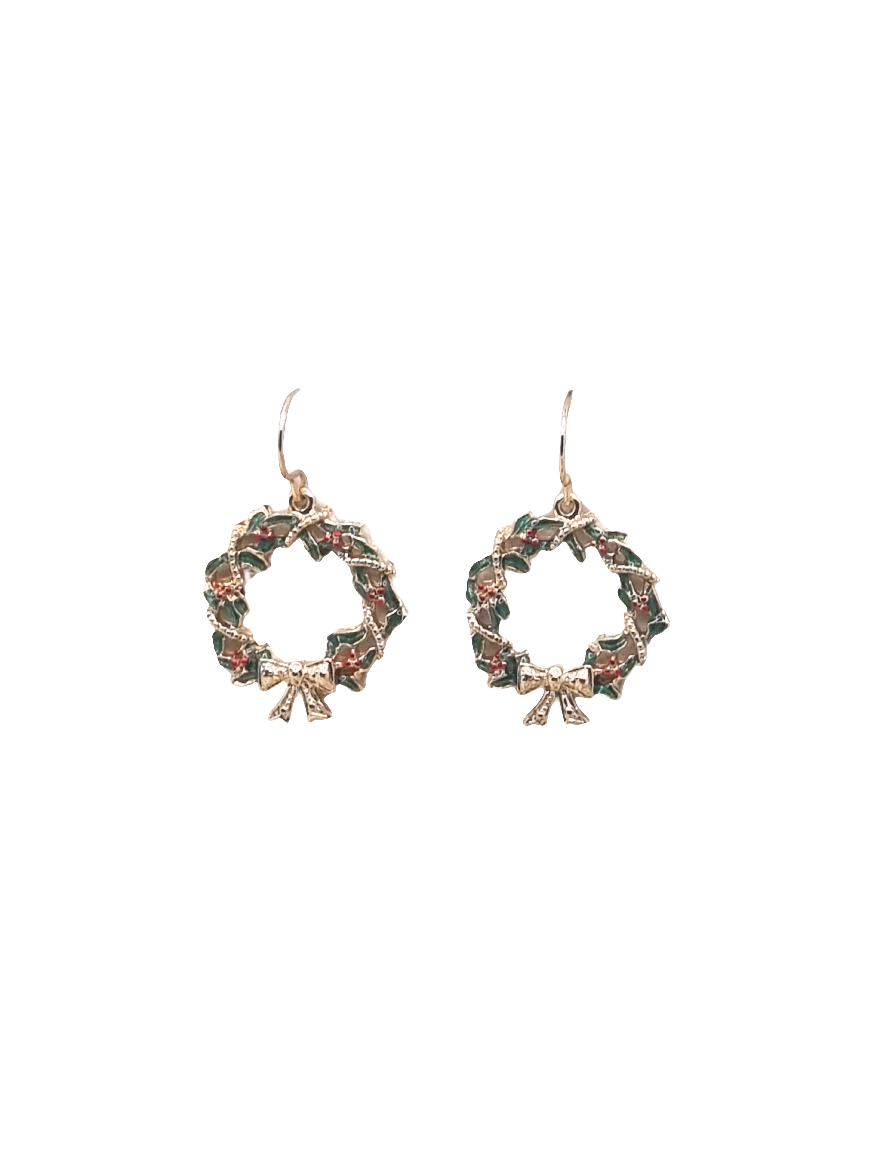 European Glass Christmas ornament of a Delicate Wreaths | Earrings
