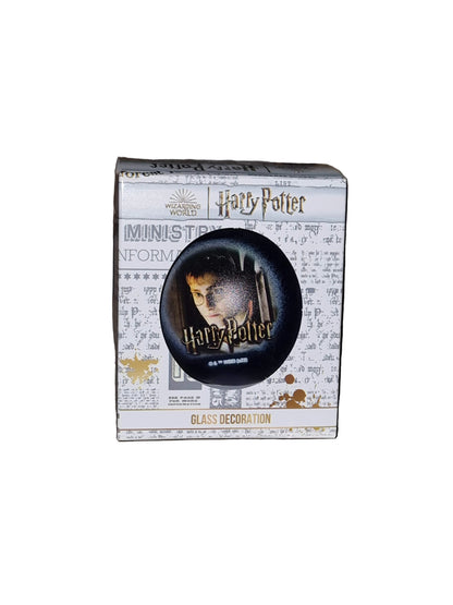 Harry Potter-themed glass Christmas bauble featuring Harry Potter
