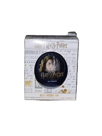 Harry Potter-themed glass Christmas bauble featuring Hermoine Granger