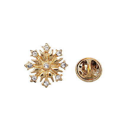 Goldfarbene Schneeflocken-Kristallspitzen | Pins