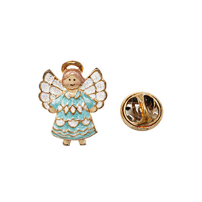 European Glass Christmas ornament of a Blue Angel | Pins