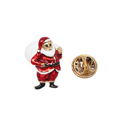 European Glass Christmas ornament of a Santa with Sack | Pins