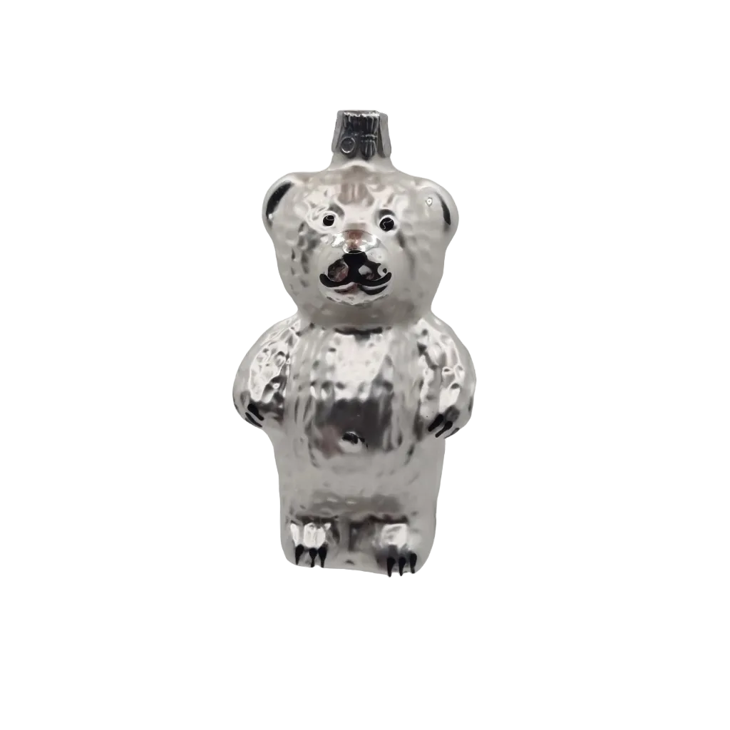 European Glass Christmas ornament of a Bear | Shiny Teddy Bear (F)