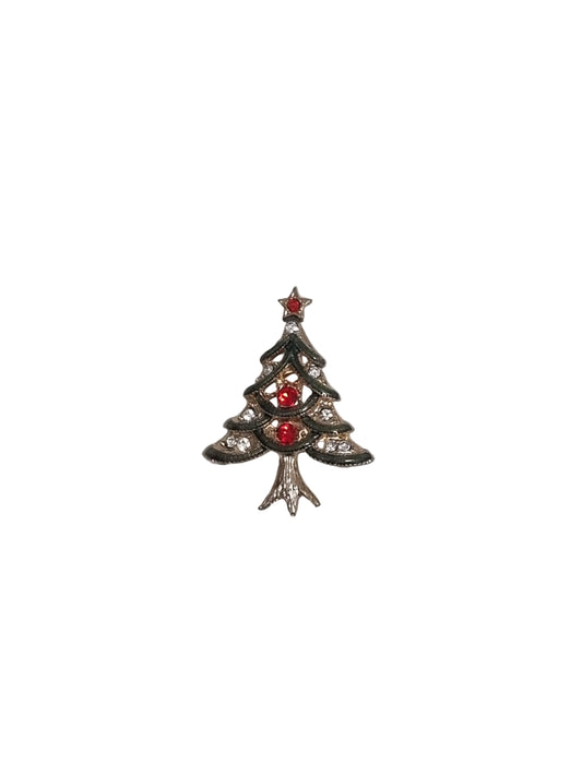 Decorative brooch with red gemstones 