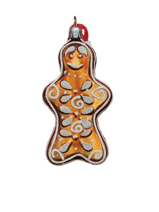 European Glass Christmas ornament of a Gingerbread Man (M)