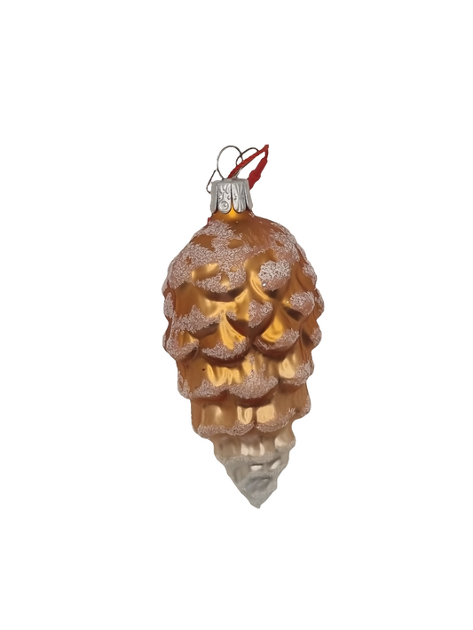 European Glass Christmas ornament of a Pinecone | Large Frosted (D)