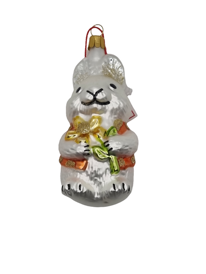 European Glass Christmas ornament of a Rabbit (J)