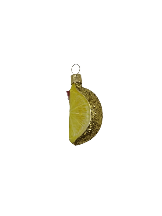 European Glass Christmas ornament of a Lemon Wedge (F)