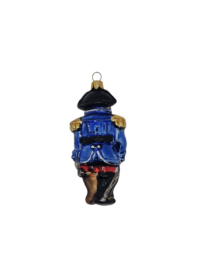 European Glass Christmas ornament of a Pirate (P)