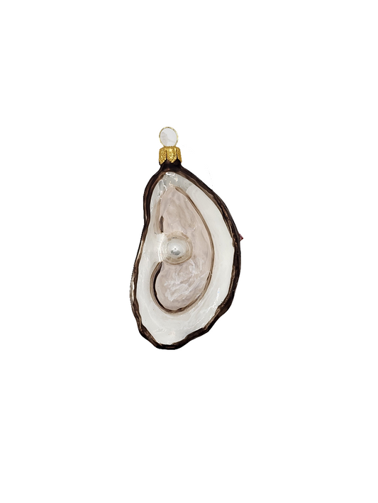 European Glass Christmas ornament of a Oyster with Pearl (P)
