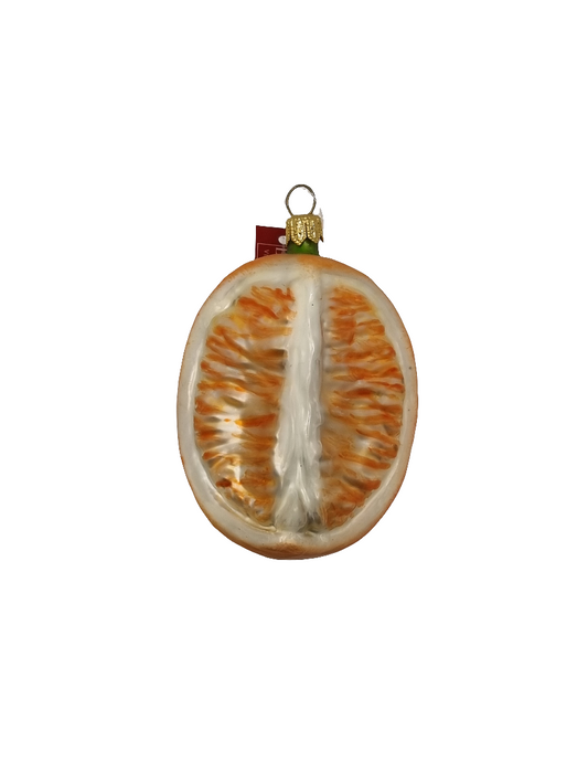 European Glass Christmas ornament of a Orange quarter large (K)