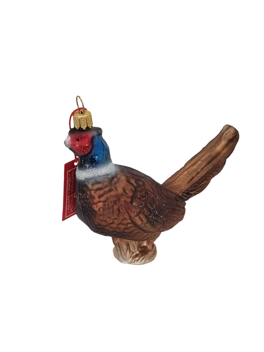 European Glass Christmas ornament of a Partridge Bird (R)