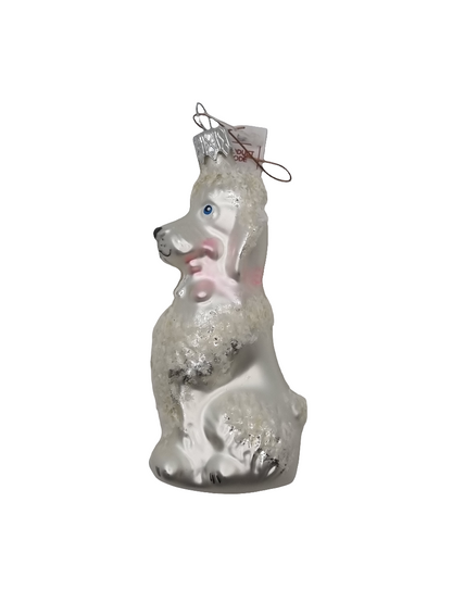 European Glass Christmas ornament of a Dog tall collar coloured (I)