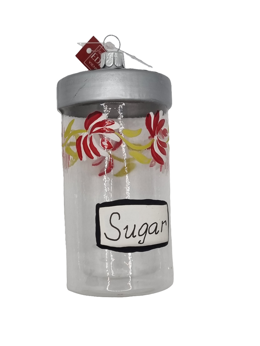 European Glass Christmas ornament of a Sugar jar (P)