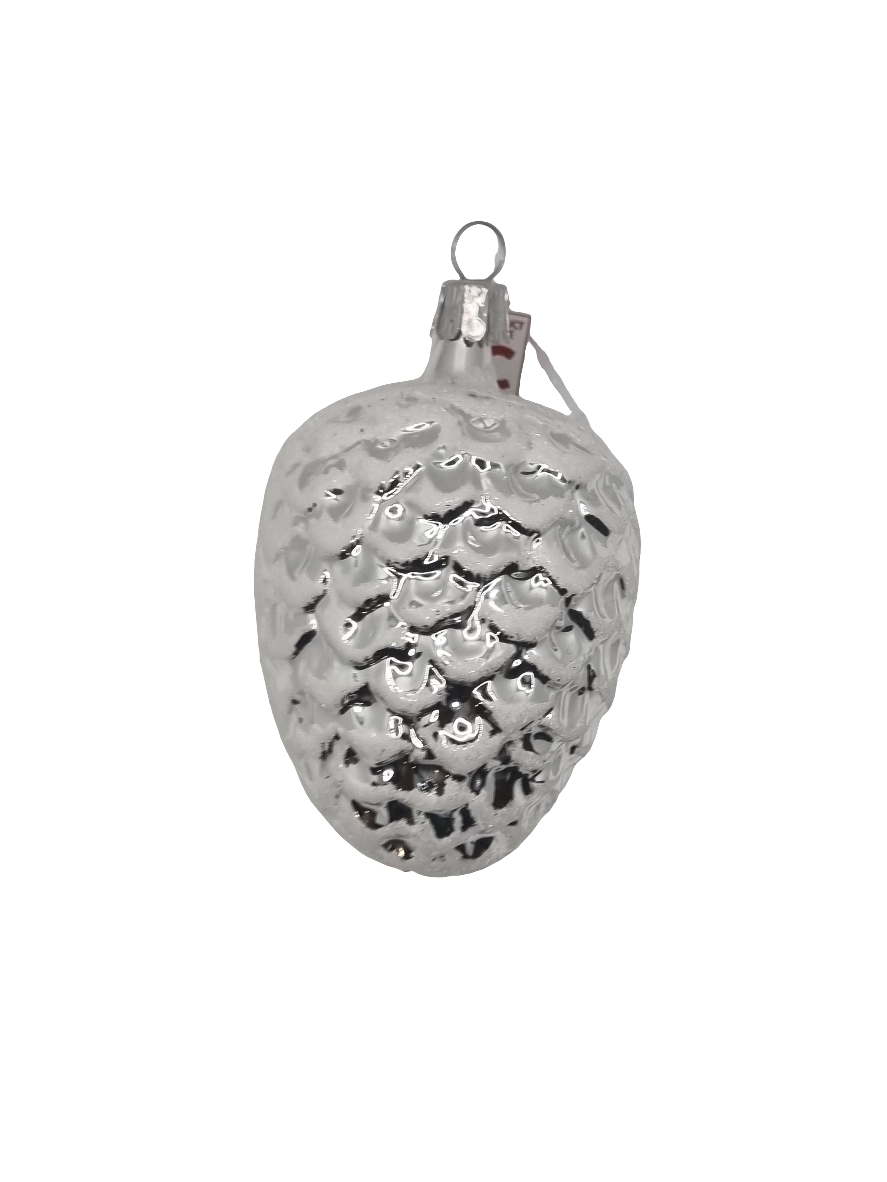 European Glass Christmas ornament of a Pinecone round (C)