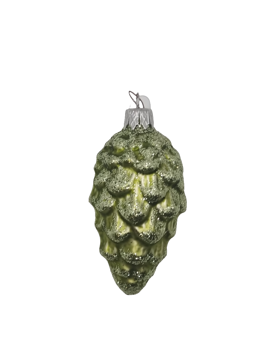 European Glass Christmas ornament of a Pinecone | Large Frosted (H)