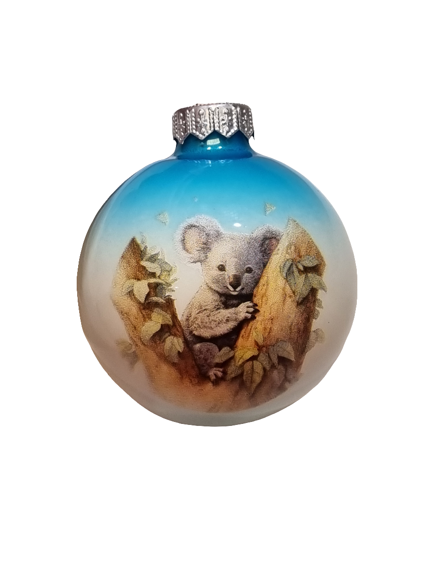 European Glass Christmas ornament of a Bauble | Koala (F)