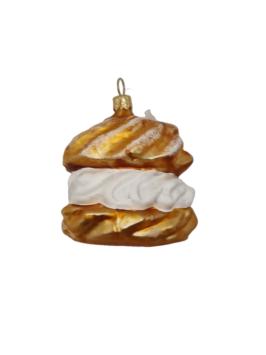 European Glass Christmas ornament of a Profiterole (N)