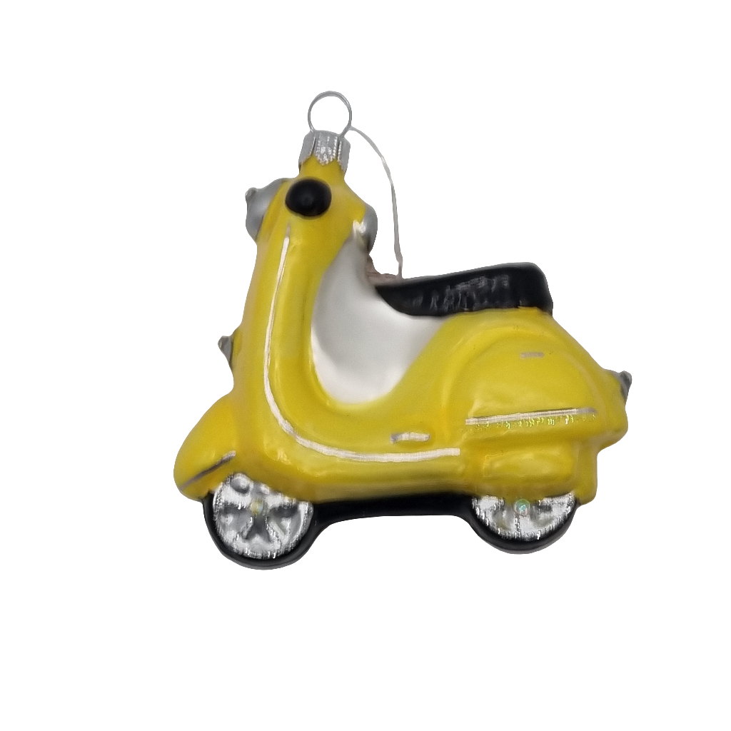 European Glass Christmas ornament of a Vespa (U)