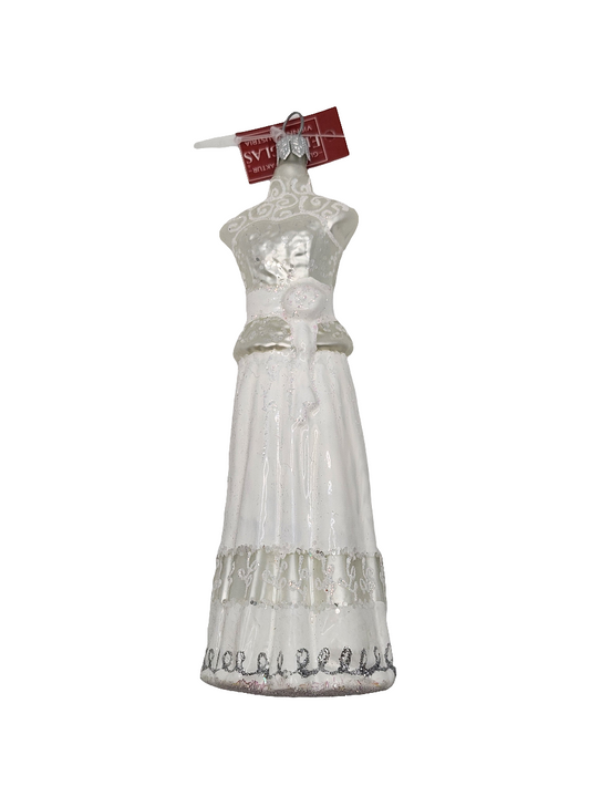 European Glass Christmas ornament of a Dress (P)