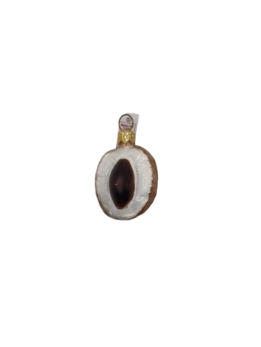 European Glass Christmas ornament of a Cocoa bean half (E)