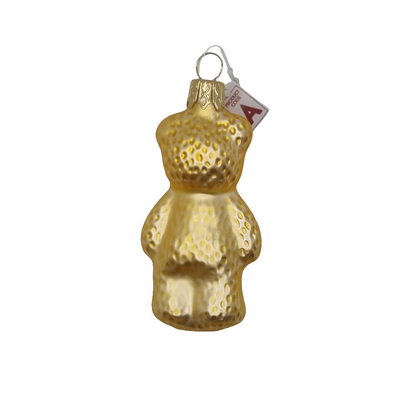 European Glass Christmas ornament of a Bear | Small with Bow (A)