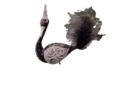 European Glass Christmas ornament of a Birds on Clip (J) | Swan