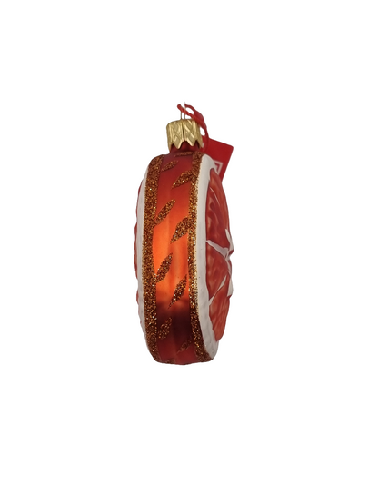 European Glass Christmas ornament of a Orange slice large glitter (F)