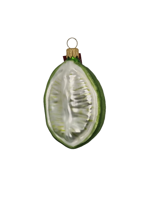 European Glass Christmas ornament of a Lime half large (K)