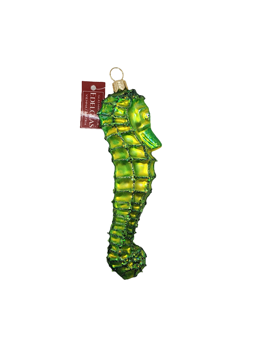 European Glass Christmas ornament of a Seahorse (Q)