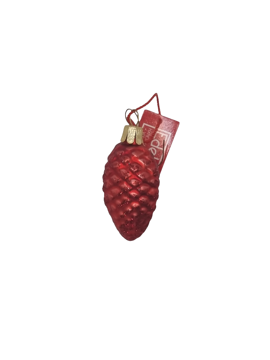 European Glass Christmas ornament of a Pinecone | Small Frosted (B)