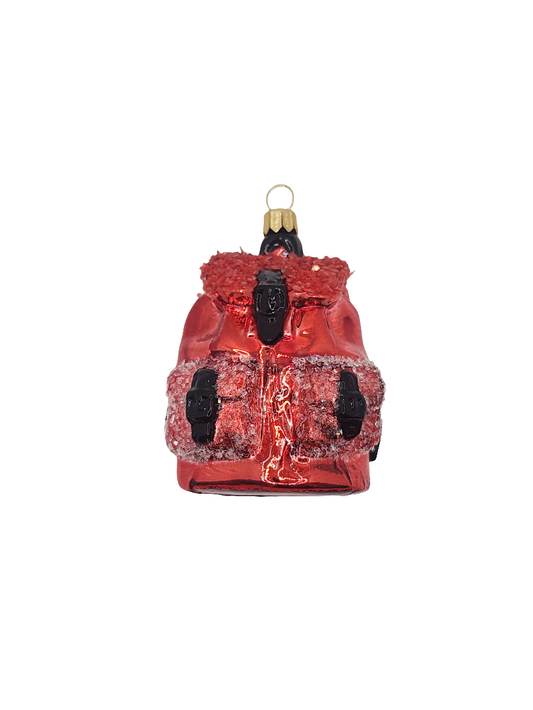 European Glass Christmas ornament of a Backpack (S)