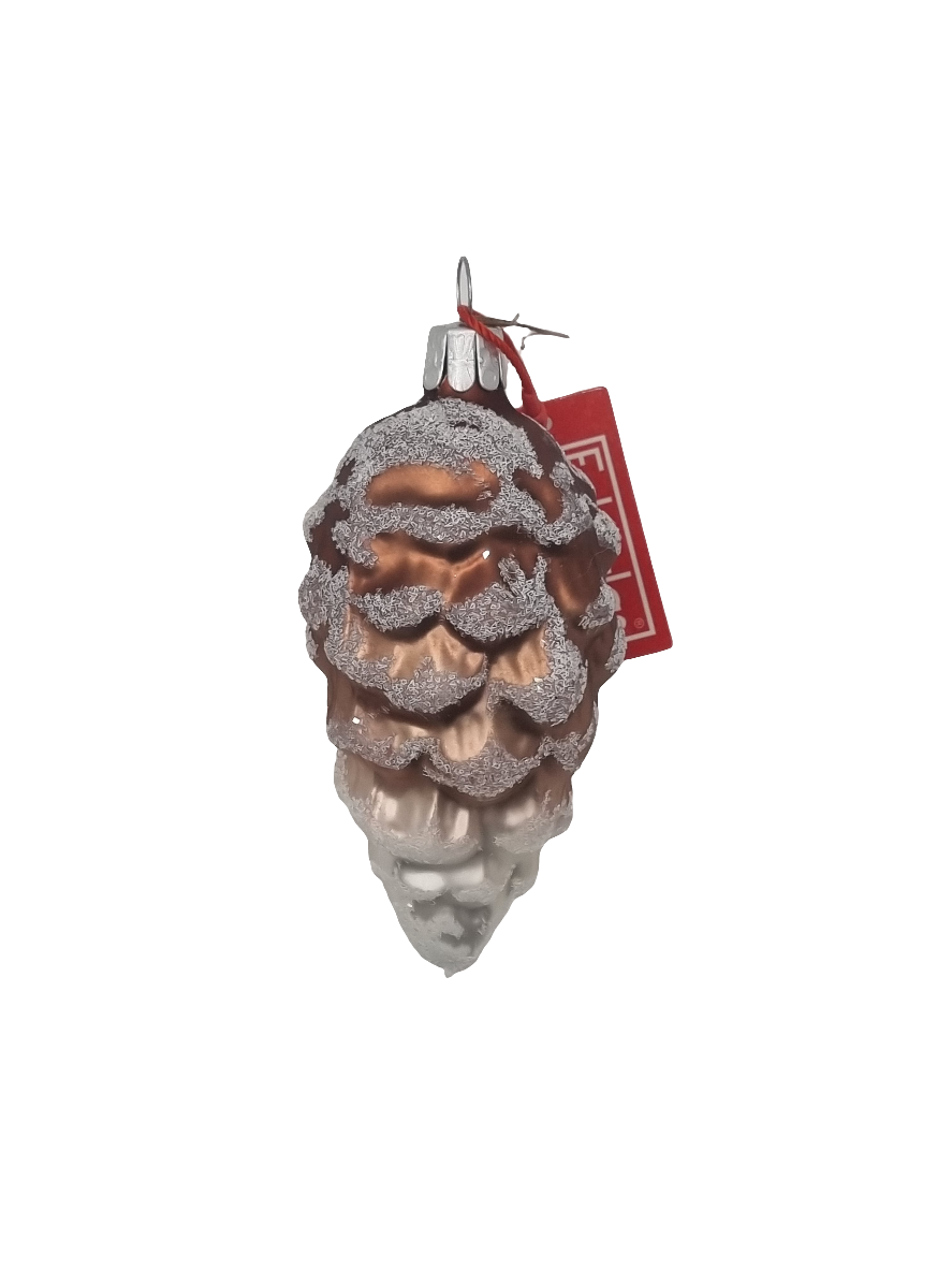 European Glass Christmas ornament of a Pinecone | Large Frosted (H)
