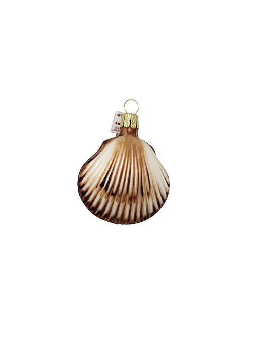 European Glass Christmas ornament of a Shell Clam (C)