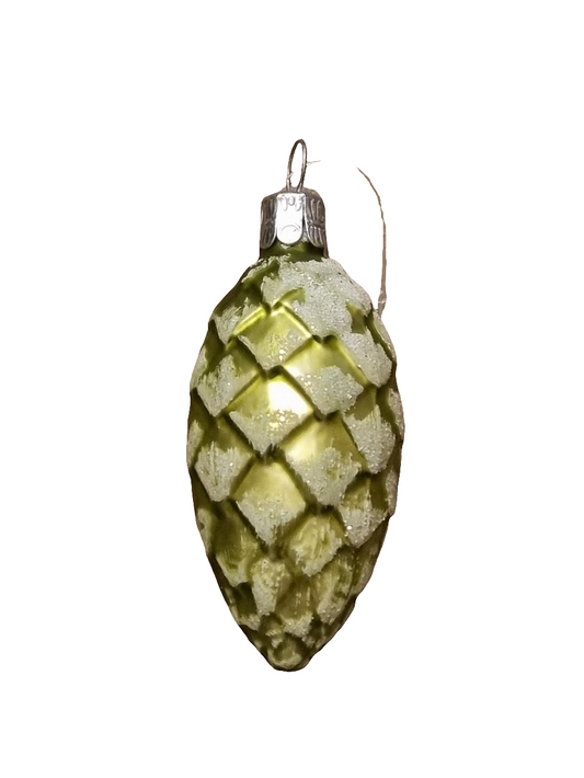 European Glass Christmas ornament of a Pinecone | Small Frosted (B)