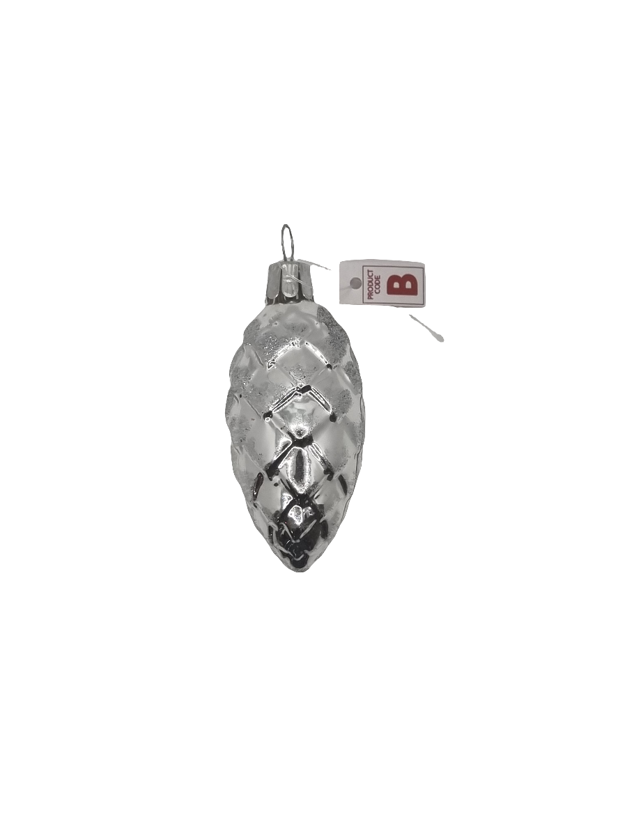 European Glass Christmas ornament of a Pinecone | Small Frosted (B)