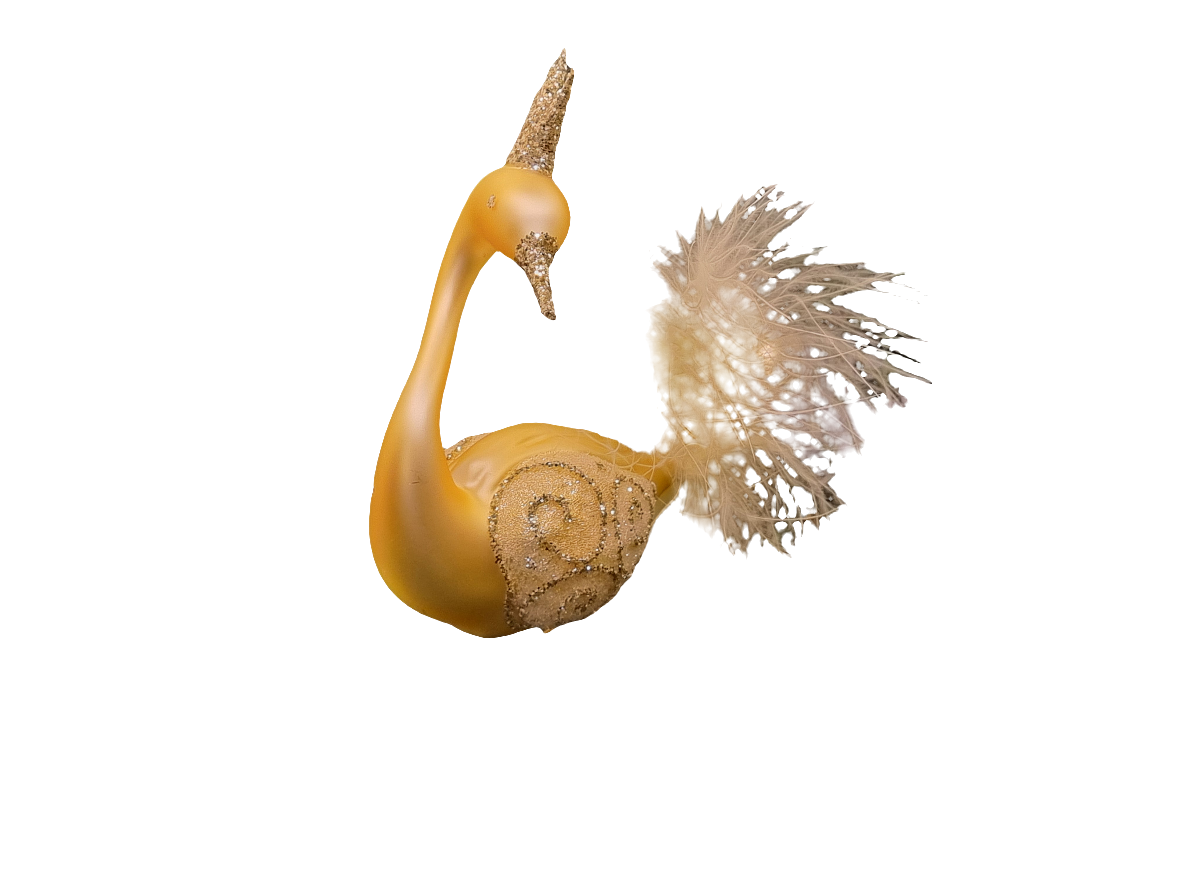 European Glass Christmas ornament of a Birds on Clip (J) | Swan