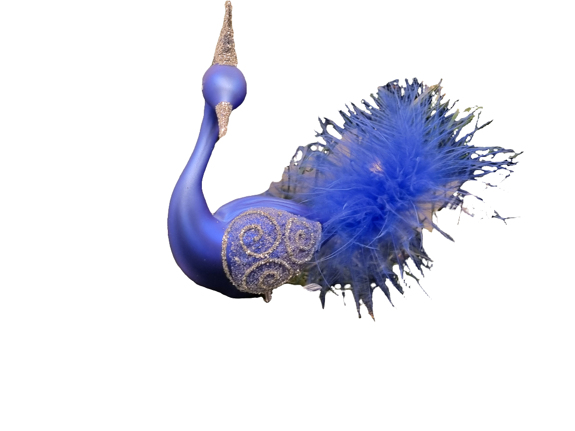 European Glass Christmas ornament of a Birds on Clip (J) | Swan