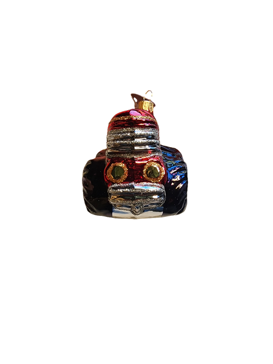 European Glass Christmas ornament of a Tractor (U)