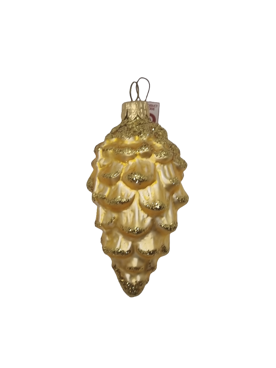 European Glass Christmas ornament of a Pinecone | Large Frosted (H)